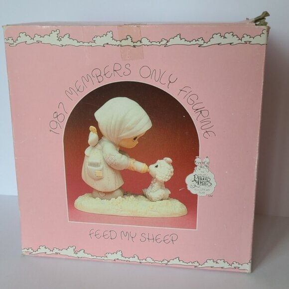 Vintage Precious Moments Feed My Sheep Members Collectible Porcelain Figurine - Picture 2 of 10